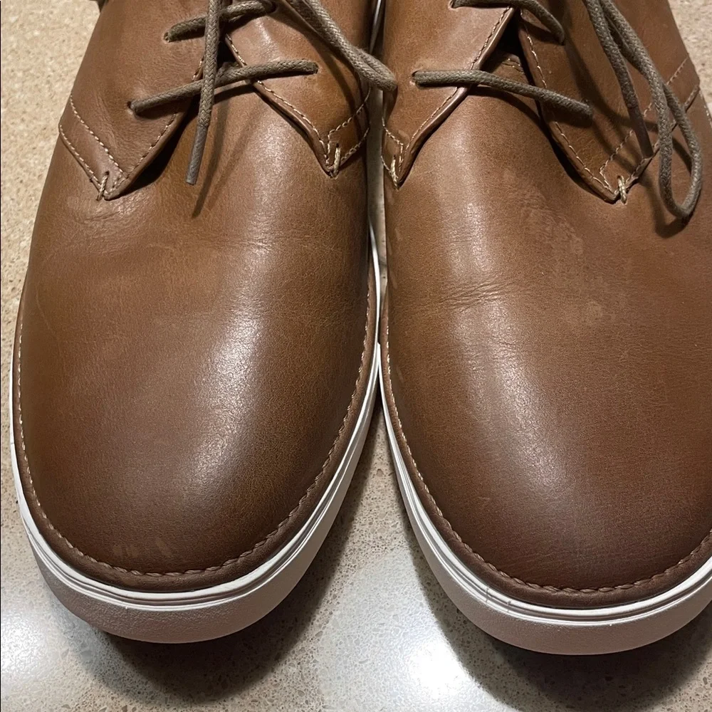Johnston & Murphy Chestnut Brown Leather Derby Sneakers